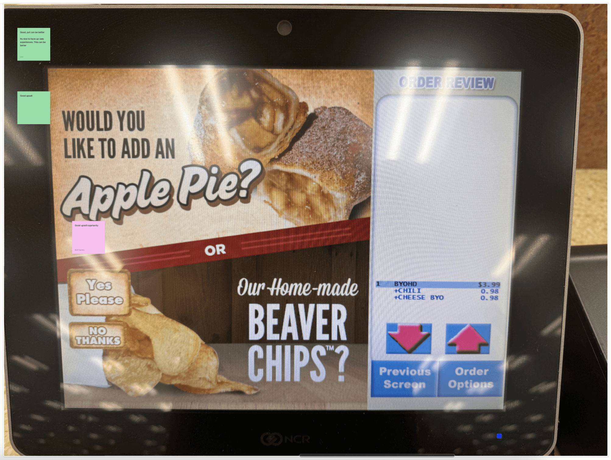 Competitive kiosk example showing outdated design patterns